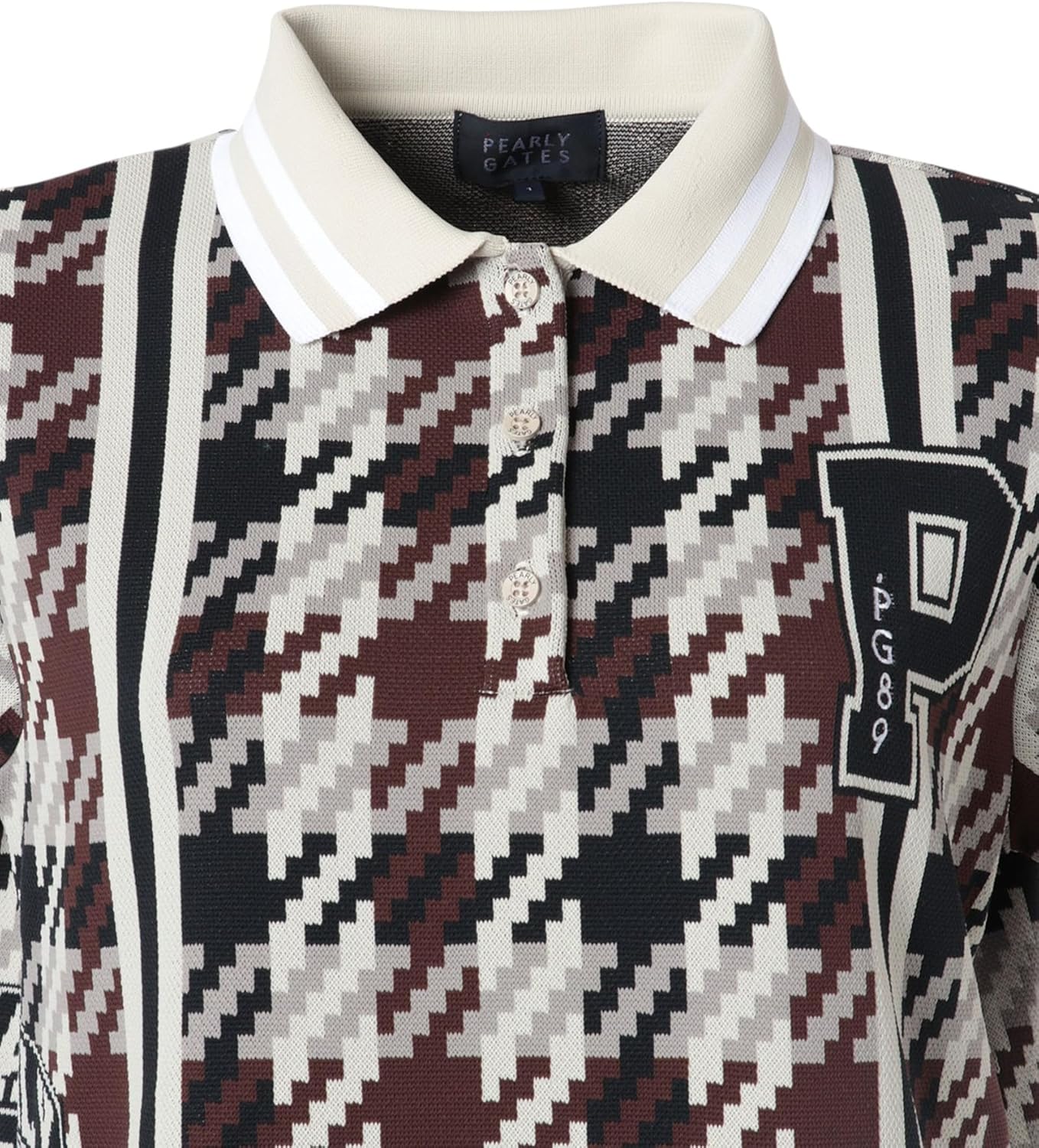 パーリーゲイツ PG バックカラフルロゴ鹿の子半袖ポロワンピース